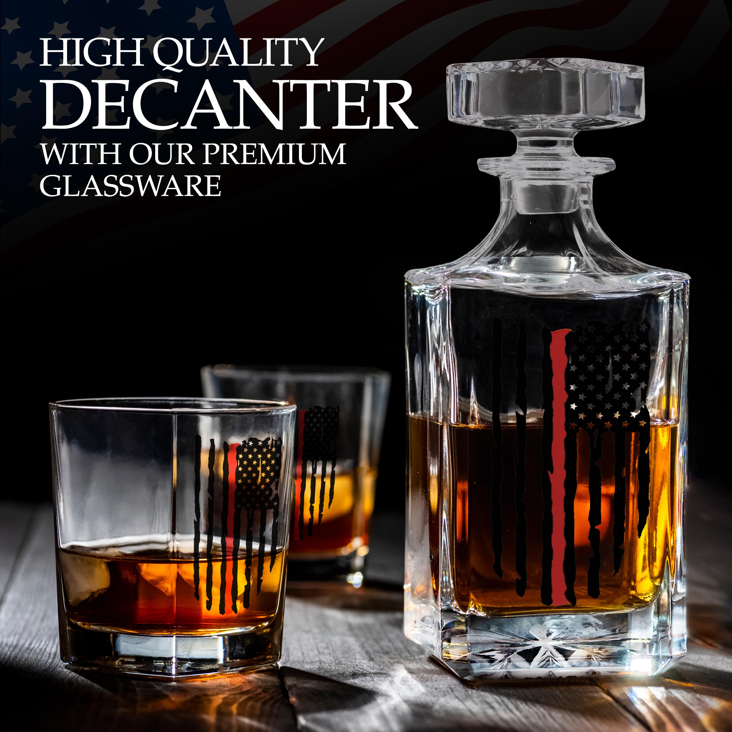 Rogue River Tactical Whiskeyglas Mit Feuerwehr-Flagge – Perfektes Geschenk Für Feuerwehrleute