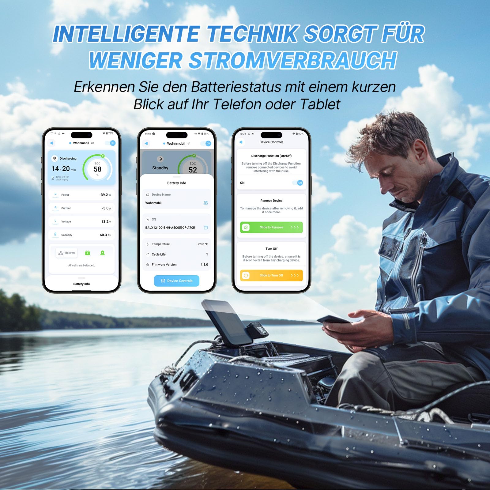 Redodo Akumulator LiFePO4 12 V 50 Ah Bluetooth do silników trollingowych, z 50 A BMS ochroną przed niską temperaturą, każda 640 Wh (łącznie 1920 Wh), idealna do kamperów, łodzi, na kemping, 10 lat