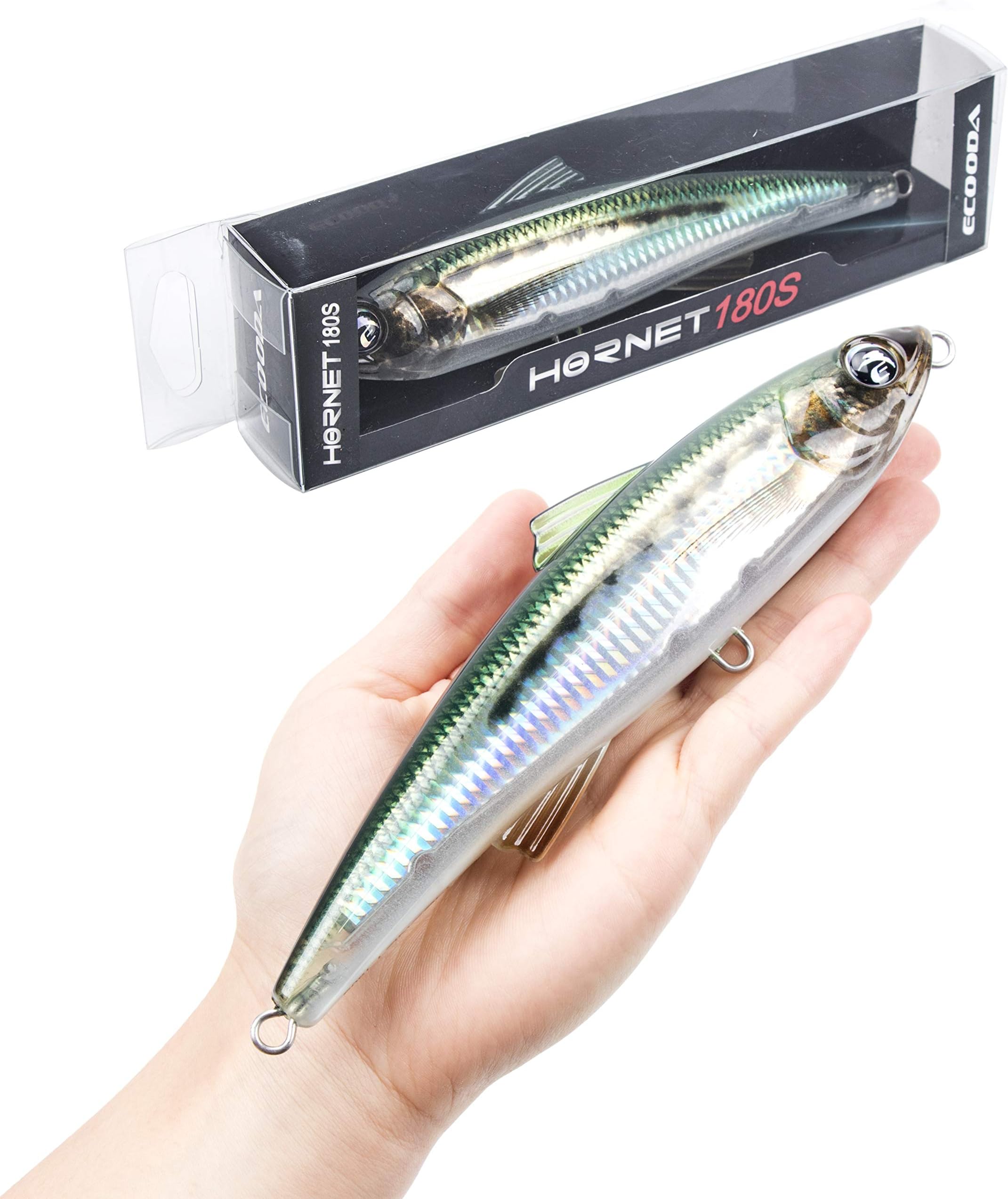 Ecooda Hornet Saltwater Fishing Lure 2.9oz 7in Topwater Popper Hard Bait Floating Pencil Lure for Kingfish/Tuna/Mackerel/Marlin/Mahi Mahi Offshore Trolling Onshore Floating Crankbait