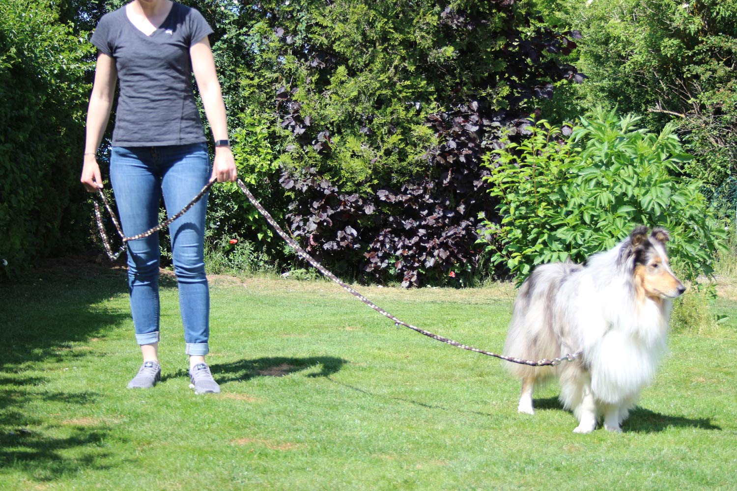 Guinzaglio per cani intrecciato, multilaterale, regolabile in 4 posizioni, lunghezza 2,80 m, rotondo, diametro 15 mm, per cani grandi e grandi, Made in Germany