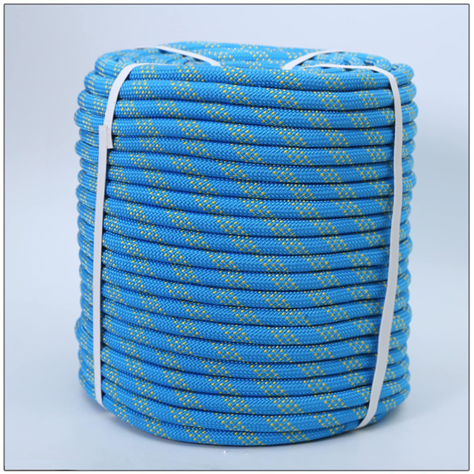 LUCEAE Climbing Rope Blue 10Mm/12Mm/14Mm/16Mm High Strength Cord Safety Rope，Braid Nylon Rope，for Outdoor Uses Emergency Survival，Camping Hunting Fishing Escape/Blue/16Mm-120M