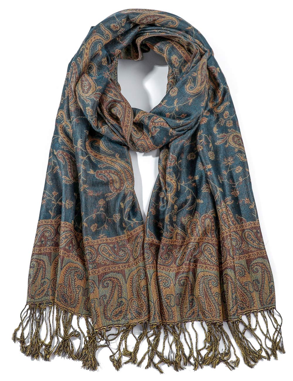 EASE LEAPWomen Pashmina Shawls and Wraps Winter Reversible Paisley Hijab Ladies Scarves