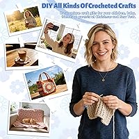 Vista 7 de Coopay Ganchos de ganchillo cálidos de agarre cómodo, mango de margarita verde para principiantes, juego de ganchos de ganchillo de eje de aluminio