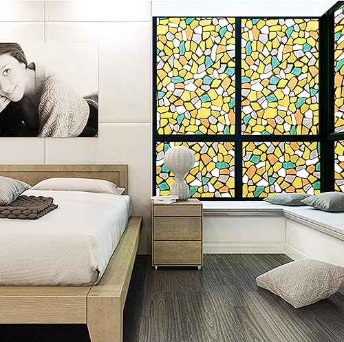 Miniatura 2 de Película de privacidad para ventana, película de vidrio colorida, no adhesiva, adherencia estática, bloqueo solar, película de tintado de ventana