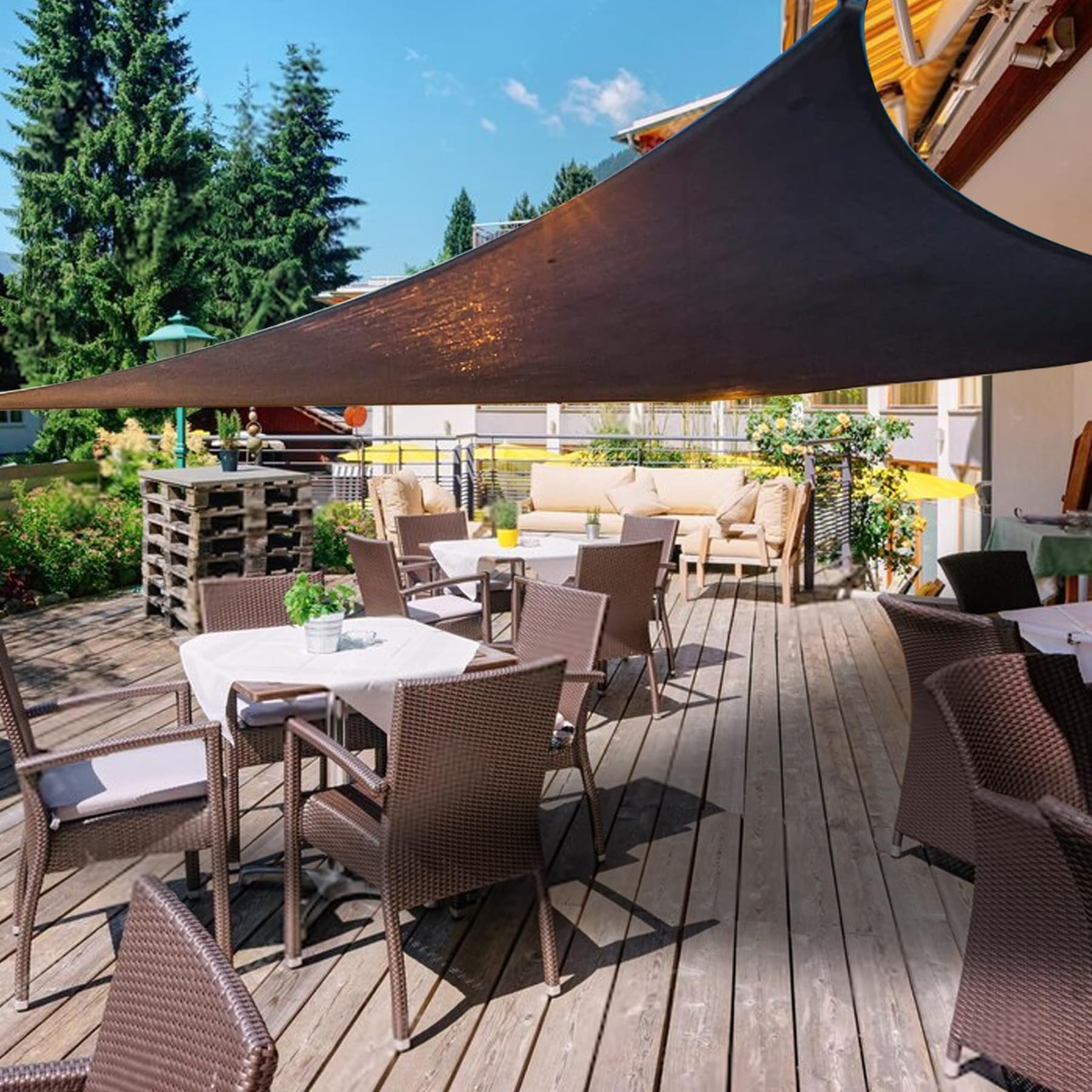 Bâche d'ombrage de jardin, 3 x 6 m, 80 % maille noire avec œillets renforcés, matériau en polyéthylène haute densité pour serre, jardin, cour, poulailler, terrasse, pergola
