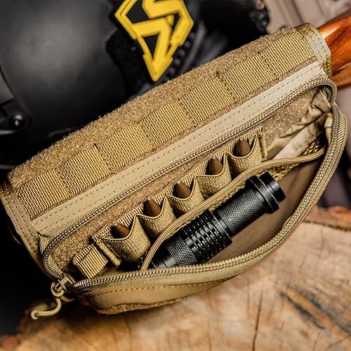 Miniatura 6 de VOTAGOO GEAR Bolsa táctica de Gunstock Buttstock Escopeta Rifle Shell Holder para mejillas Munición titular de la bolsa