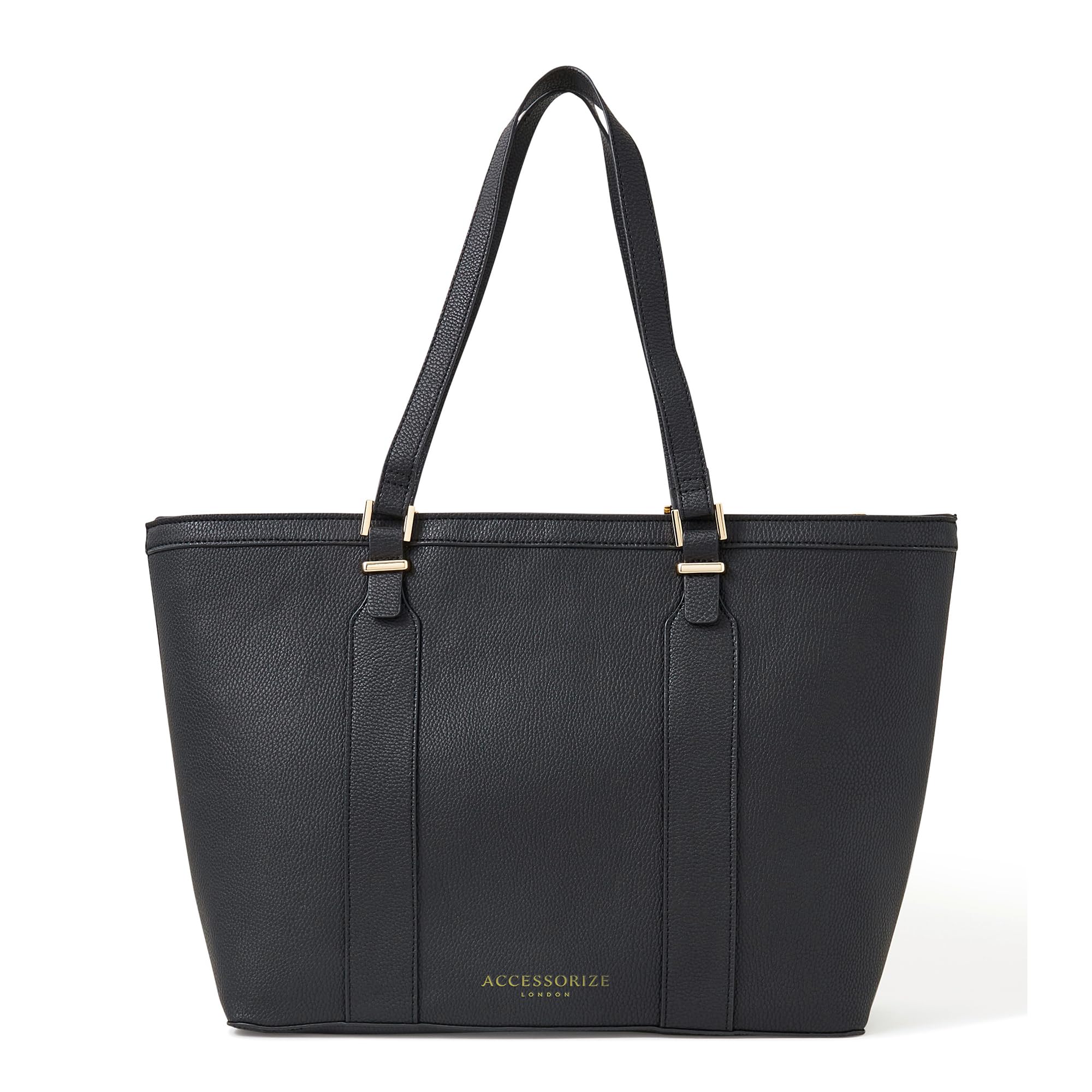Accessorize London Womens Faux Leather Black Metal Detail 13 Inch Laptop Work Tote Bag (B0C8YKQ1SS) Amazon Price History, Amazon Price Tracker