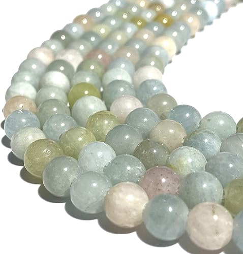 Miniatura 2 de ABCgems Agujero grande de 0.098 pulgadas (agujero grande de 0.098 pulgadas) morganita aguamarina sudafricana (color magnífico - dureza Mohs 7.5)