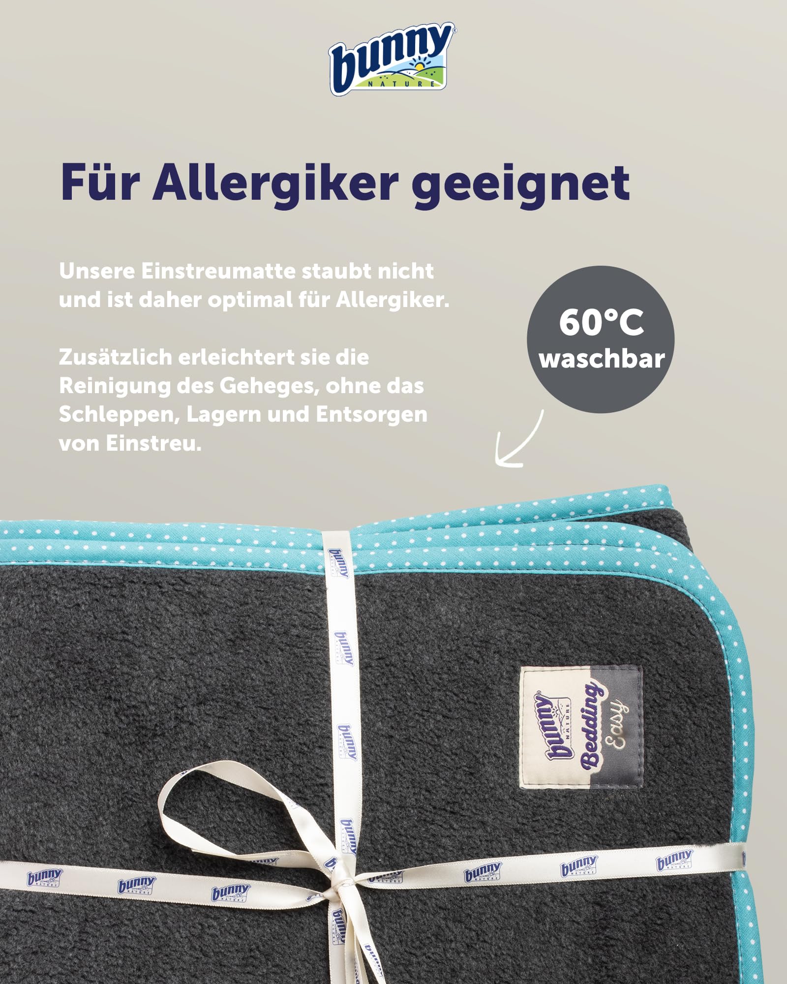 bunnyNature Bedding Easy Türkis - Waschbare PIPI-Pads für Meerschweinchen, Kaninchen - Kleintier Decke - Weicher Fleece & Saugstarker Molton - Antiallergisch