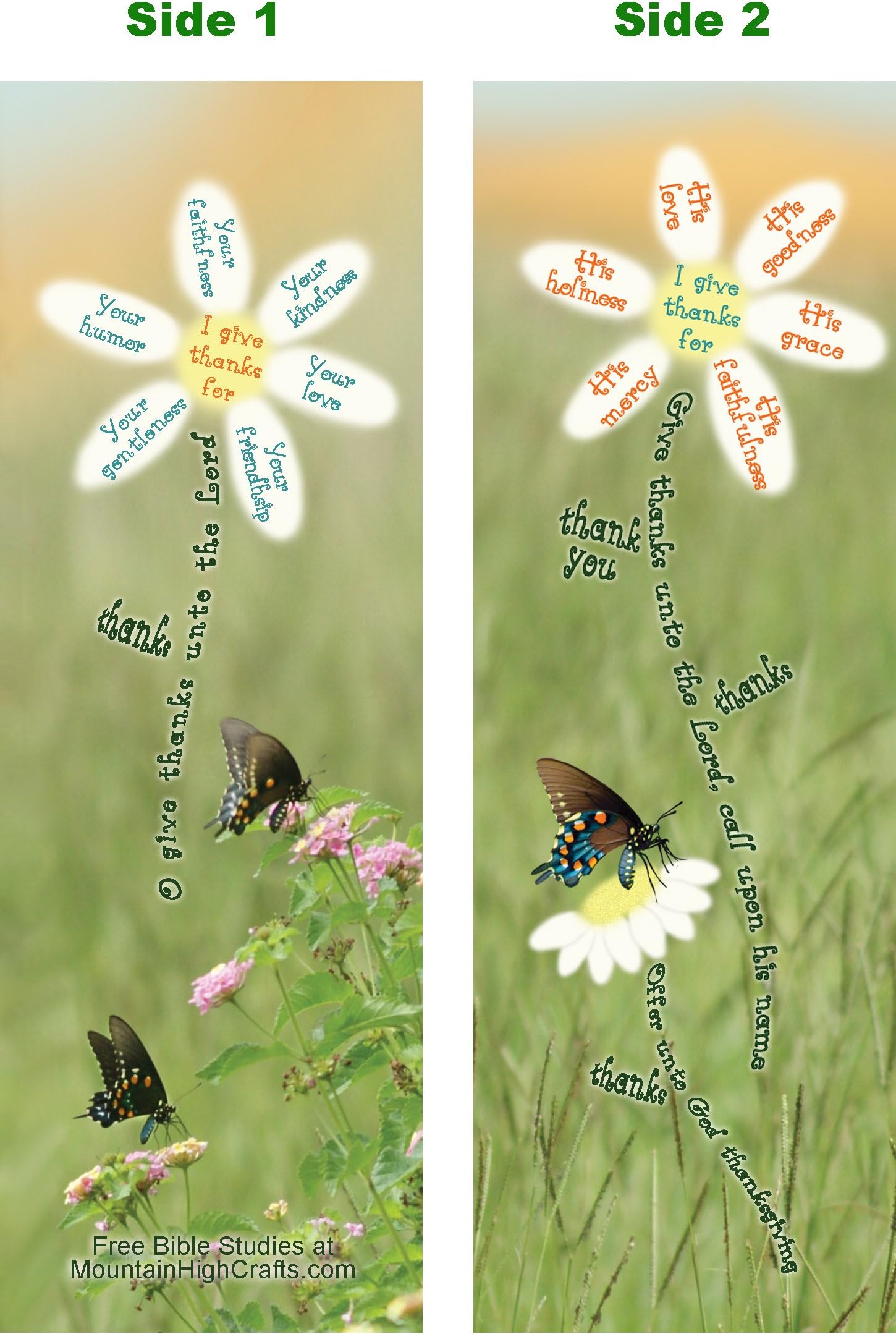 Thankfulness Towards God & Others Bookmarks - Set of 12, Thank You Book Marks (Set of 12)
