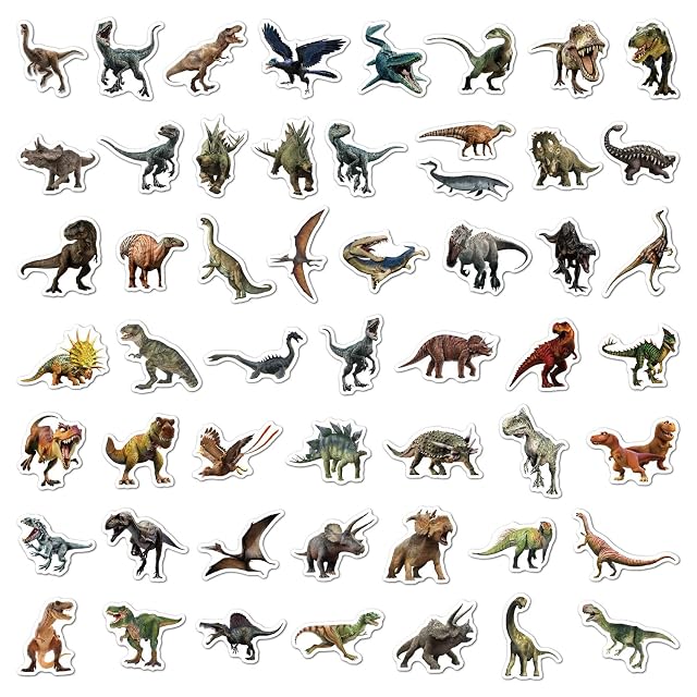 Foto 6 de 6 de Pegatinas de Jurásico Dinosaurios 50 Piezas, Vinilo Stickers para Infantiles Adolescentes