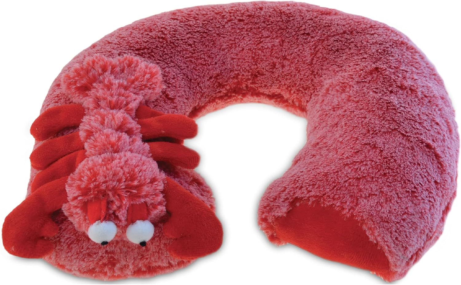 DolliBu Red Lobster Plush Neck Pillow - Soft Travel Neck Pillow Animal for Neck & Head Support, Cute Wild Life Stuffed Pillow Accessory for Naps, Novelty Stuffed Animal Headrest for Kids & Adults