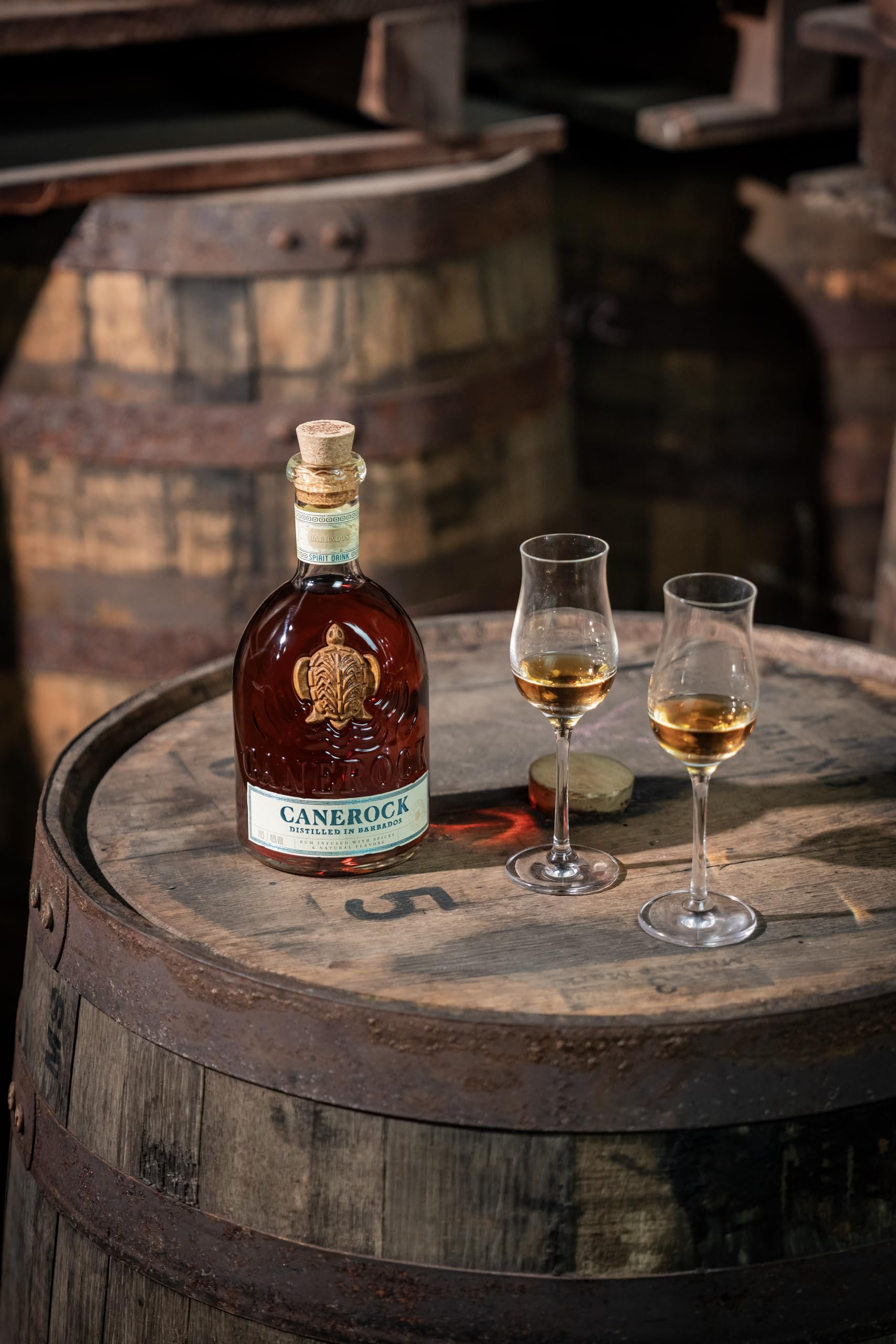 Canerock, Spiced Rum from Barbados, 700 ml, Infuso con Spezie Naturali, Note di Vaniglia del Madagascar, Cocco Caraibico e Zenzero, Invecchiato 3 anni in Botti Sherry PX, Idea Regalo, 40% Vol.
