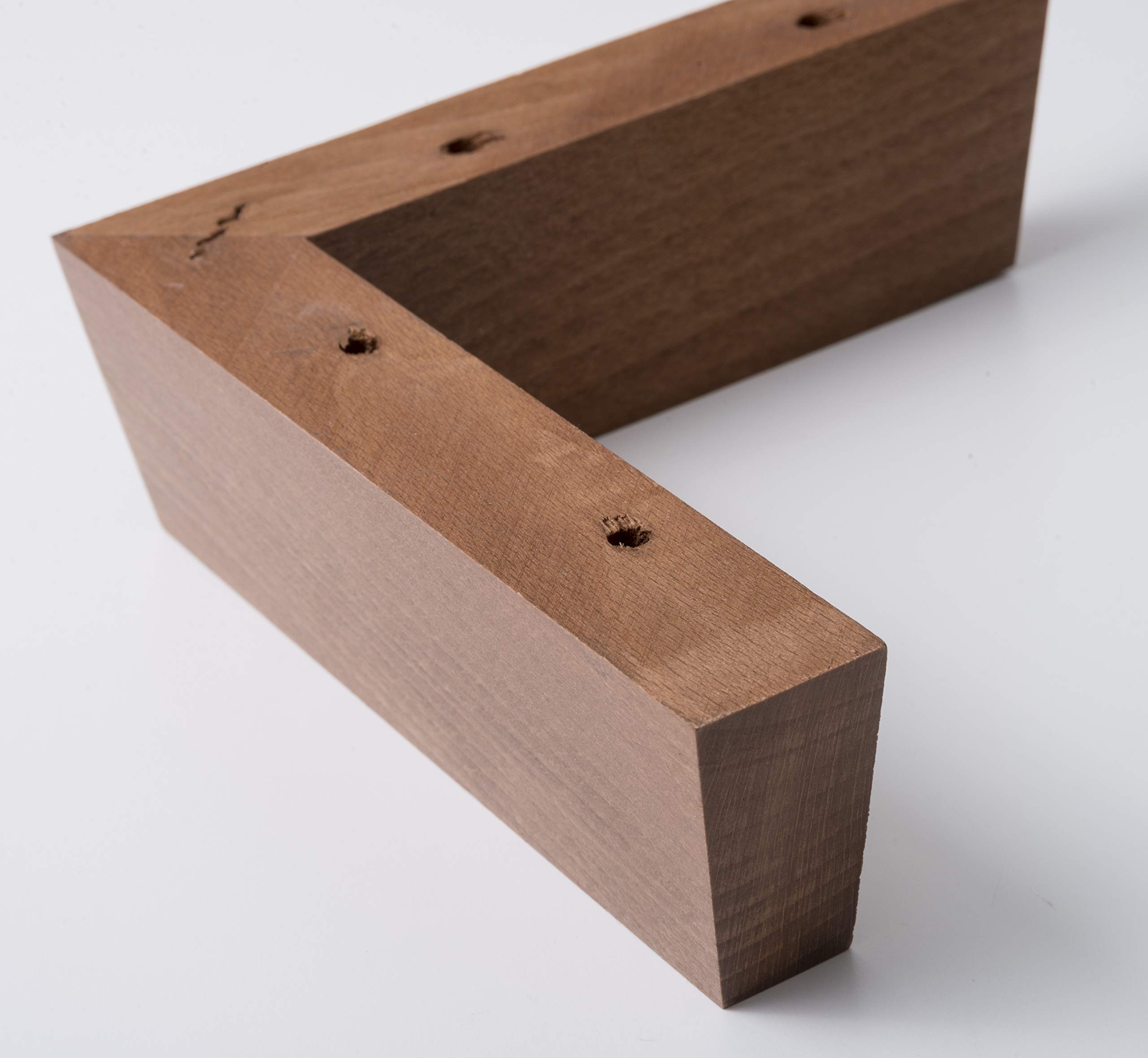 IPEA 4X Gambe in Legno Modello Angolare per Divani, Mobili, Armadi – Set di 4 Piedi per ad Angolo Colore Noce, Altezza 50 mm