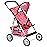 fash n kolor - Deluxe Doll Stroller My First Baby Doll Strollers Toy with Bigger Wheels - Polka Dot Design with Basket in The Bottom - Dolls to Play Baby Doll Stroller for Girls,