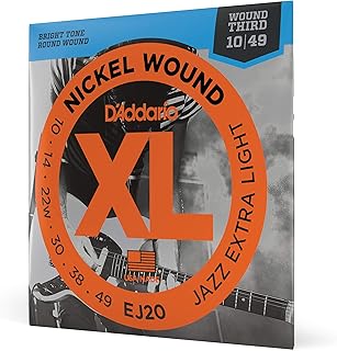 Encordoamento Para Guitarra 3ª Corda Encapada .010-.049 D'Addario XL Nickel Wound EJ20