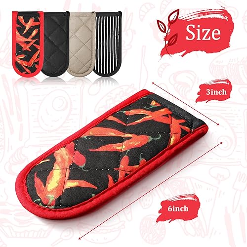 Miniatura 10 de 8 fundas para mango de cacerola, resistentes al calor, agarre antideslizante, soporte para ollas, lavable a máquina, funda de mango de hierro