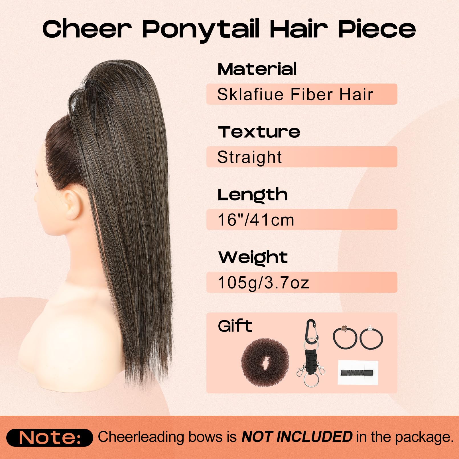 Amazon.com : SEIKEA Cheer Ponytail Hair Piece, 16
