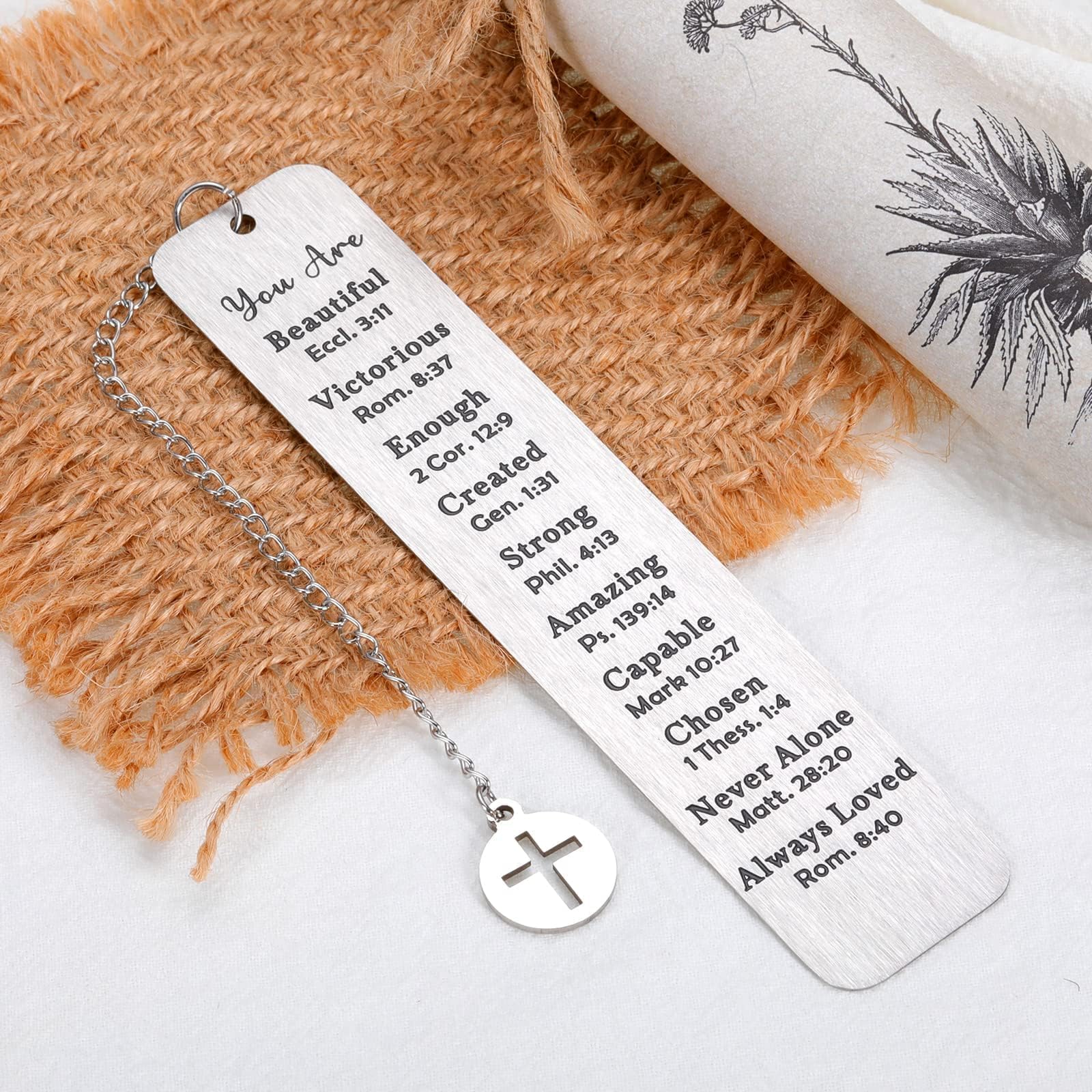 Marque-page Chrétien En Métal - Message Biblique Inspirant - Cadeau Foi Pour Noël, Baptême, Communion