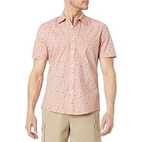 Amazon Essentials Camicia da Uomo a Maniche Corte con Stampa abbottonata Slim Fit