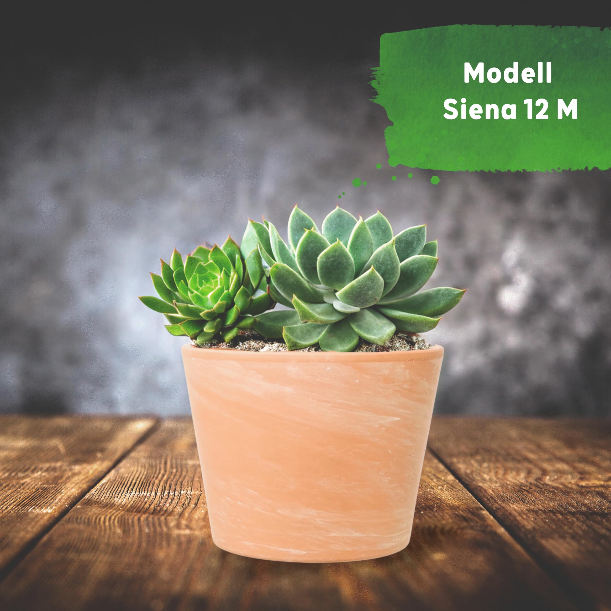 Leni Siena Terrakotta Keramik Übertopf 10 Stück Blumentopf rund Terracotta-Farben matt Pflanztopf ohne Loch für Zimmerpflanzen Hydrokultur Erde - Größe 12 M