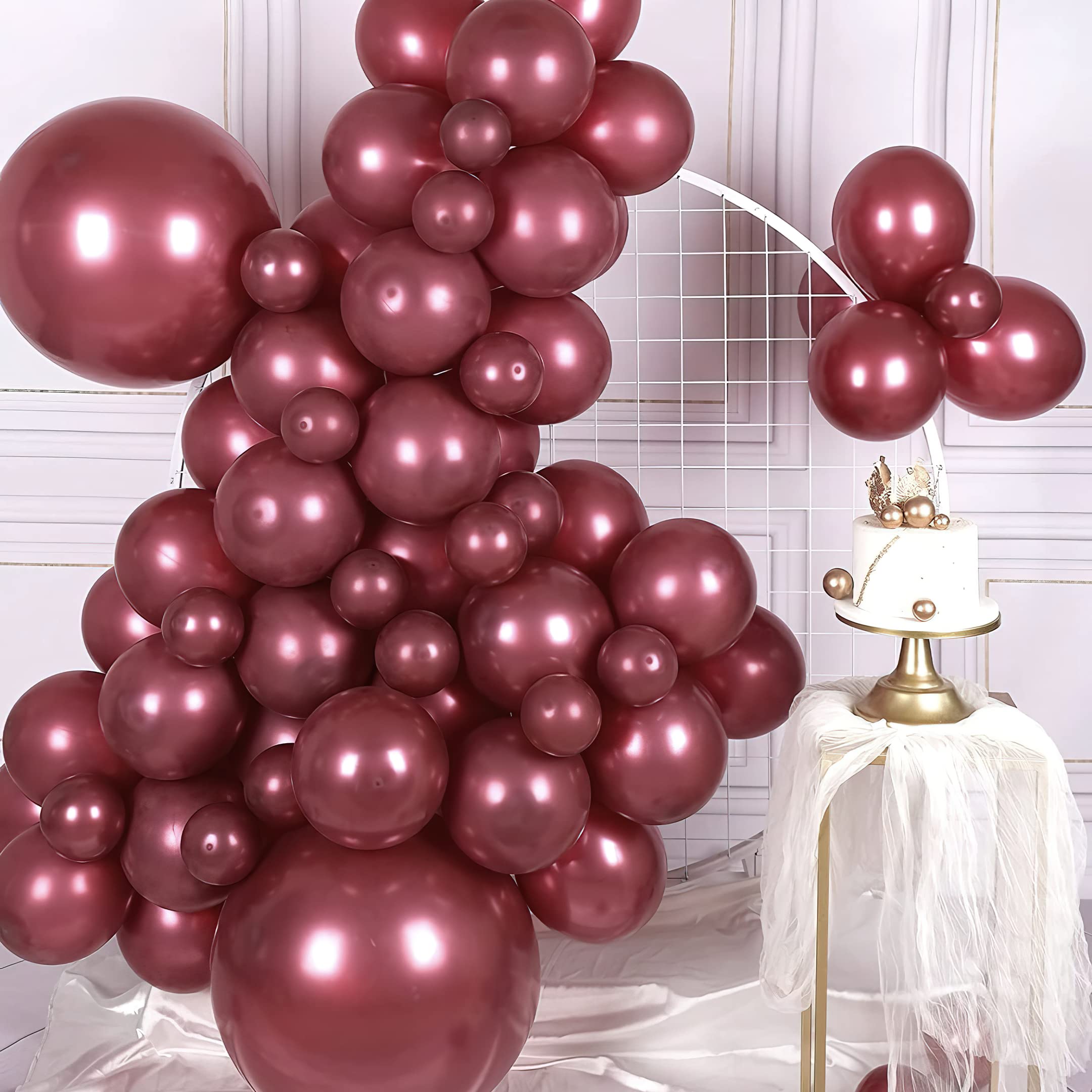 Specialyou.In Burgundy Balloons For Decoration, Birthday Balloons For Decoration,Metallic Balloons For Birthday, Anniversary, Party Decoration, Birthday Decoration Items - 100 Pcs-image-22