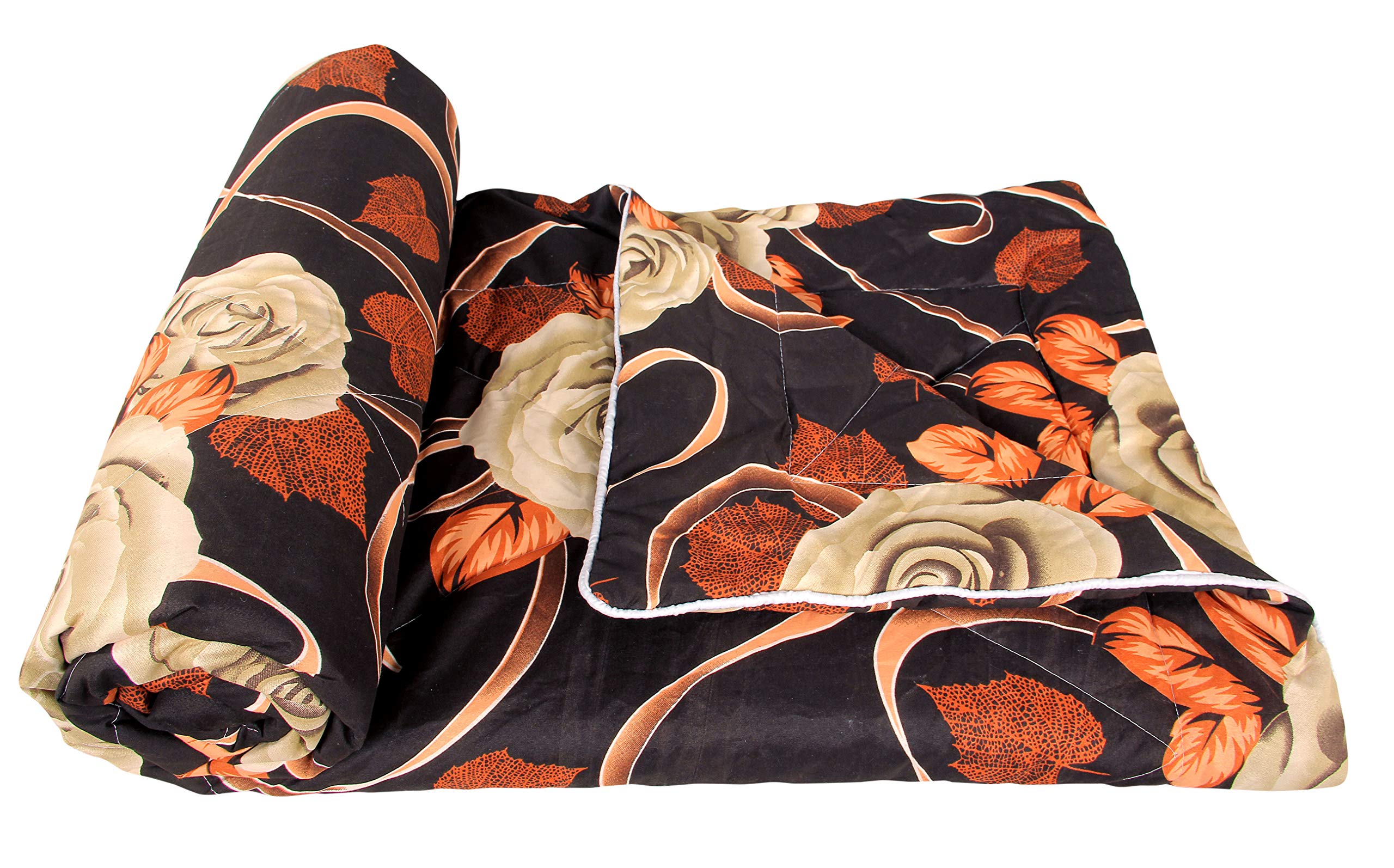 BSB HOME Tc - 120 ® 180 GSM Cotton Machine Quilted Reversible Double Bed Ac Blanket Or Comforter for Summer (Coffee)