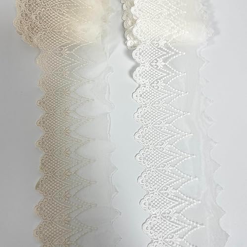 Miniatura 5 de Shopdp Cinta de encaje con borde de encaje, apliques bordados de cinta de encaje floral para decoración del hogar, bricolaje, costura, manualidades,