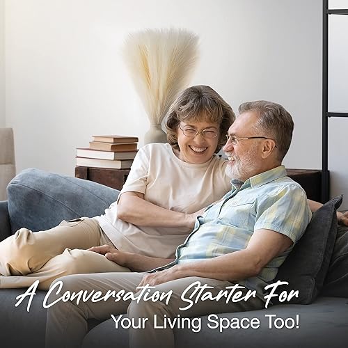 Miniatura 6 de 3 piezas de 17 pulgadas 7 tenedores de hierba de las pampas artificiales decoración de hierba de pampa artificial pompas altas plantas artificiales