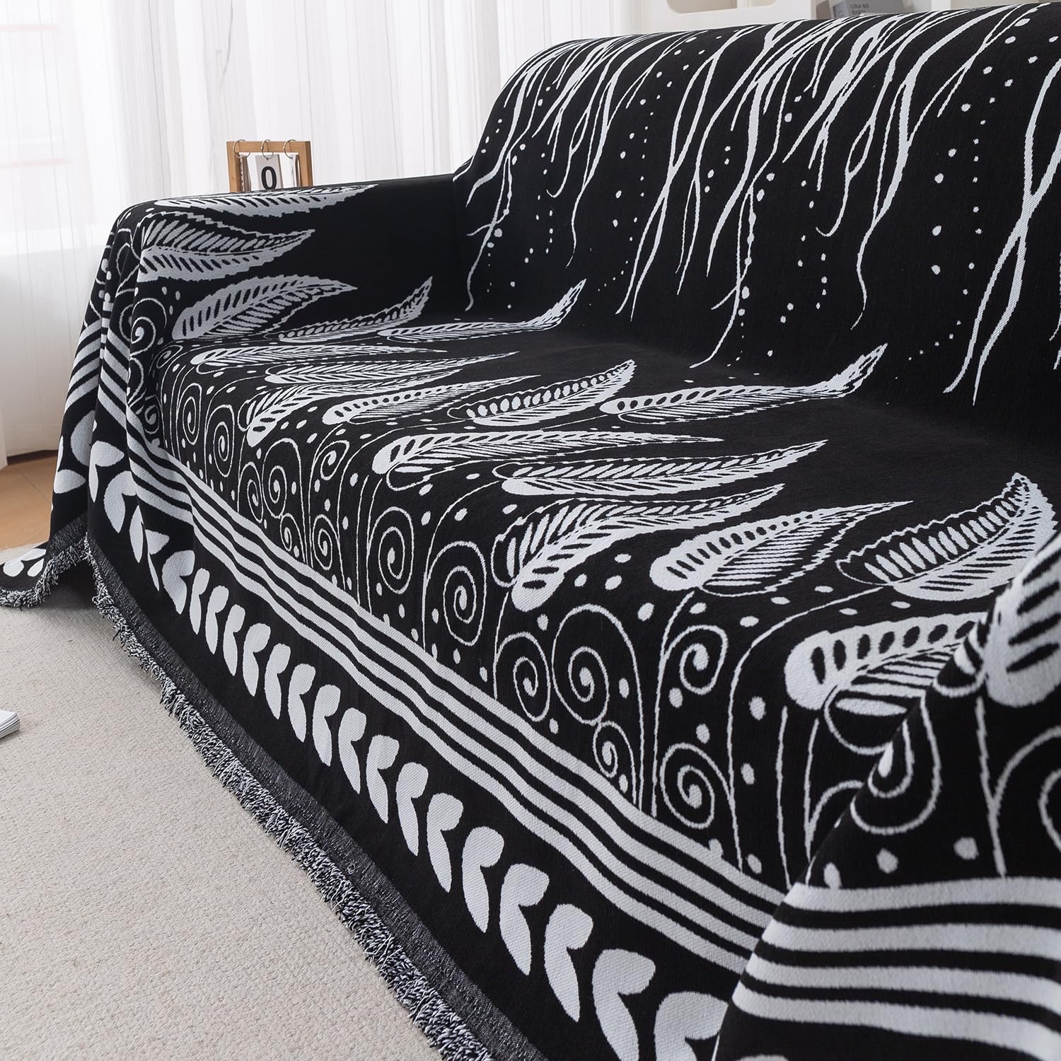 HOKIPO Chenille Sofa Cover - 3 Seater Throw -18