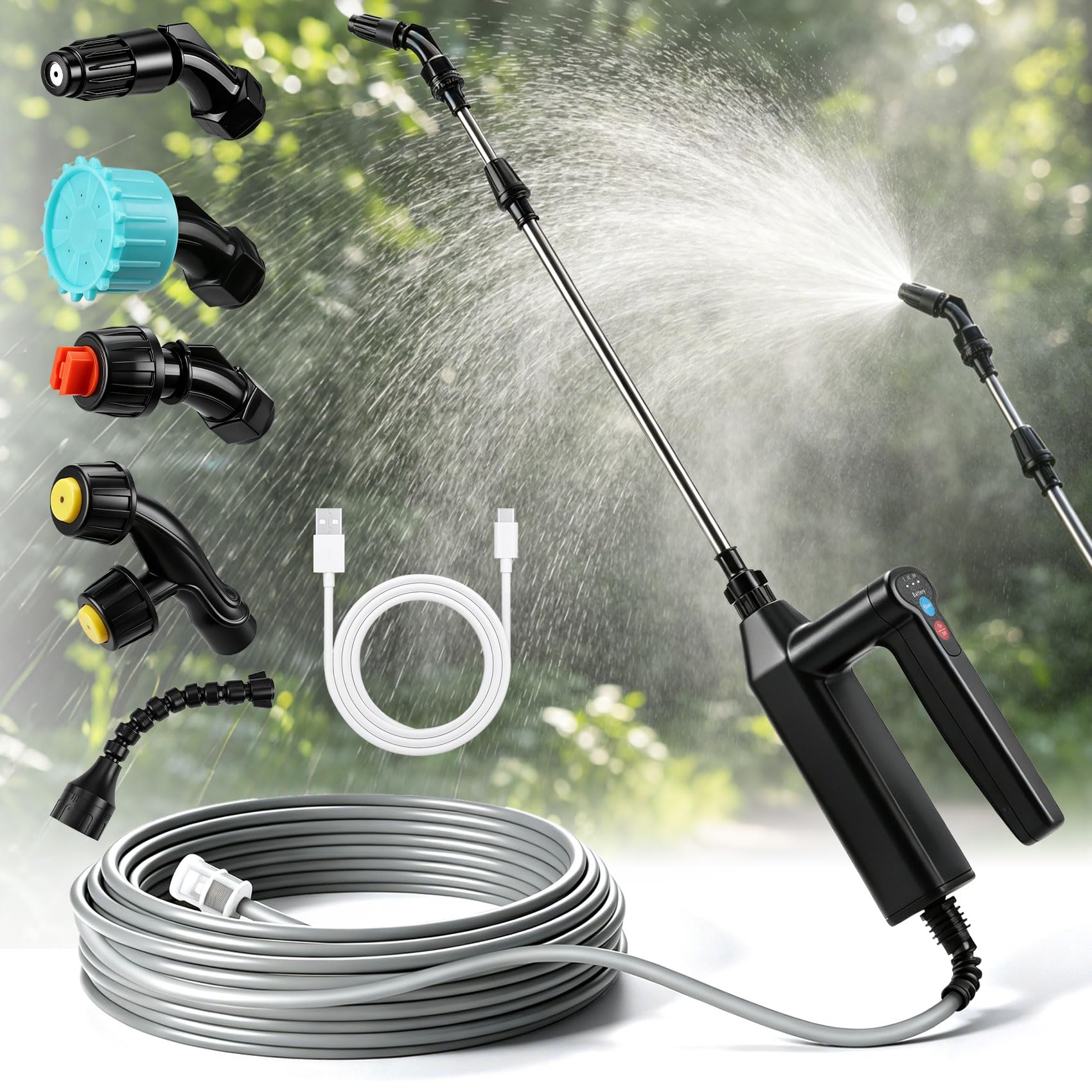 Pulvérisateur électrique 3 vitesses avec kit complet de 5 embouts