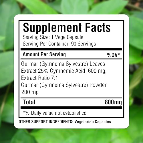 Vista 11 de Herbsforever Gurmar Cápsulas – Gymnema Sylvestre – Suplemento herbario – 90 cápsulas (paquete de 2)