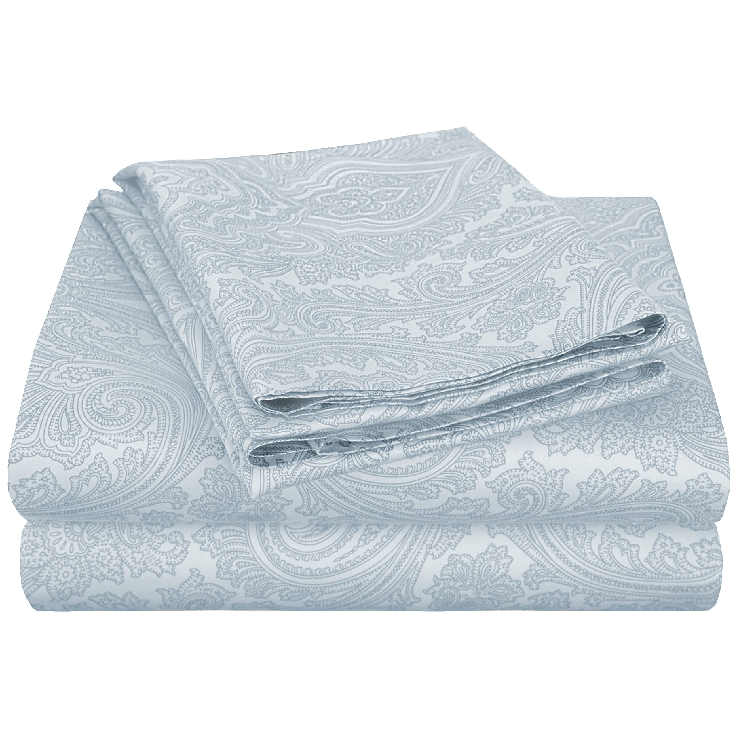 Édredon en coton mélangé 500 fils au motif cachemire bleu élégant