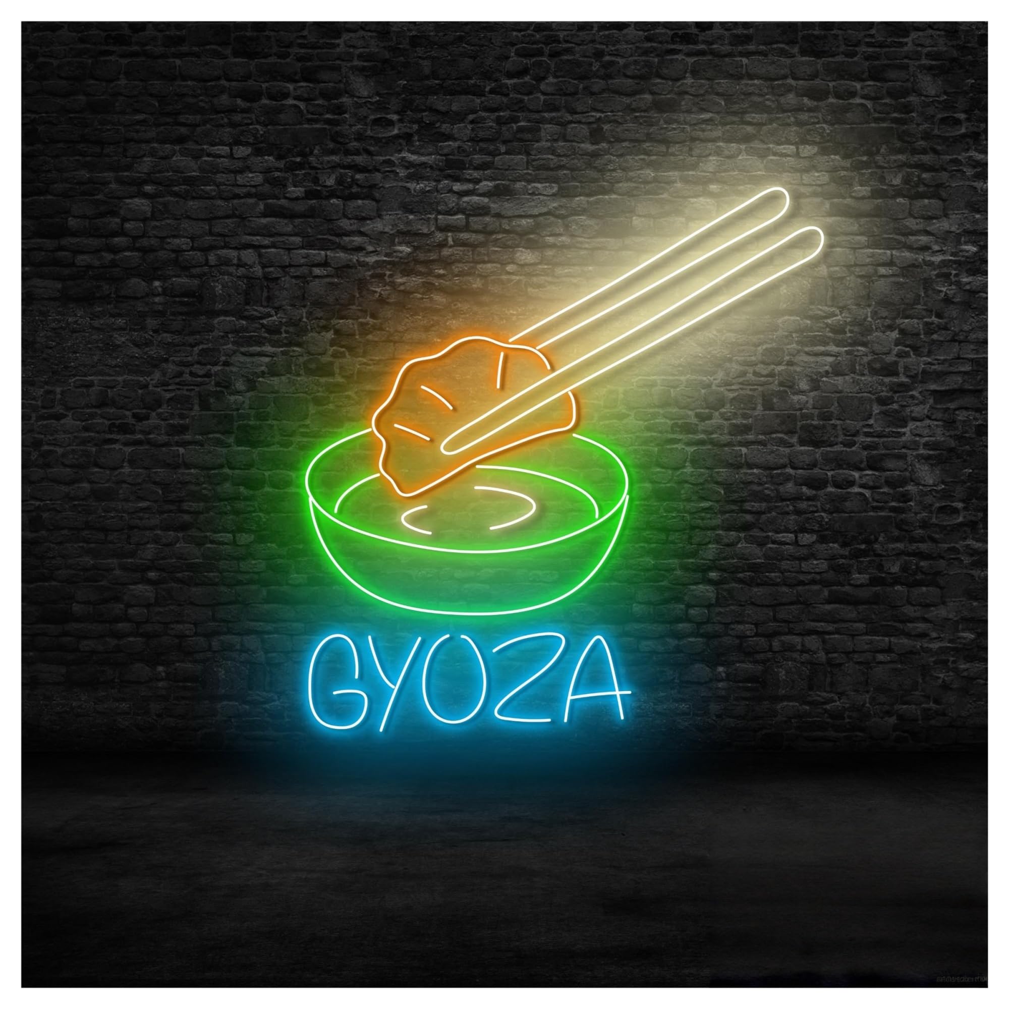 SHOUXI Sign Lamp Dumpling Neon Sign, Suitable for Street Food Shop Decor with Dimmable 50cm