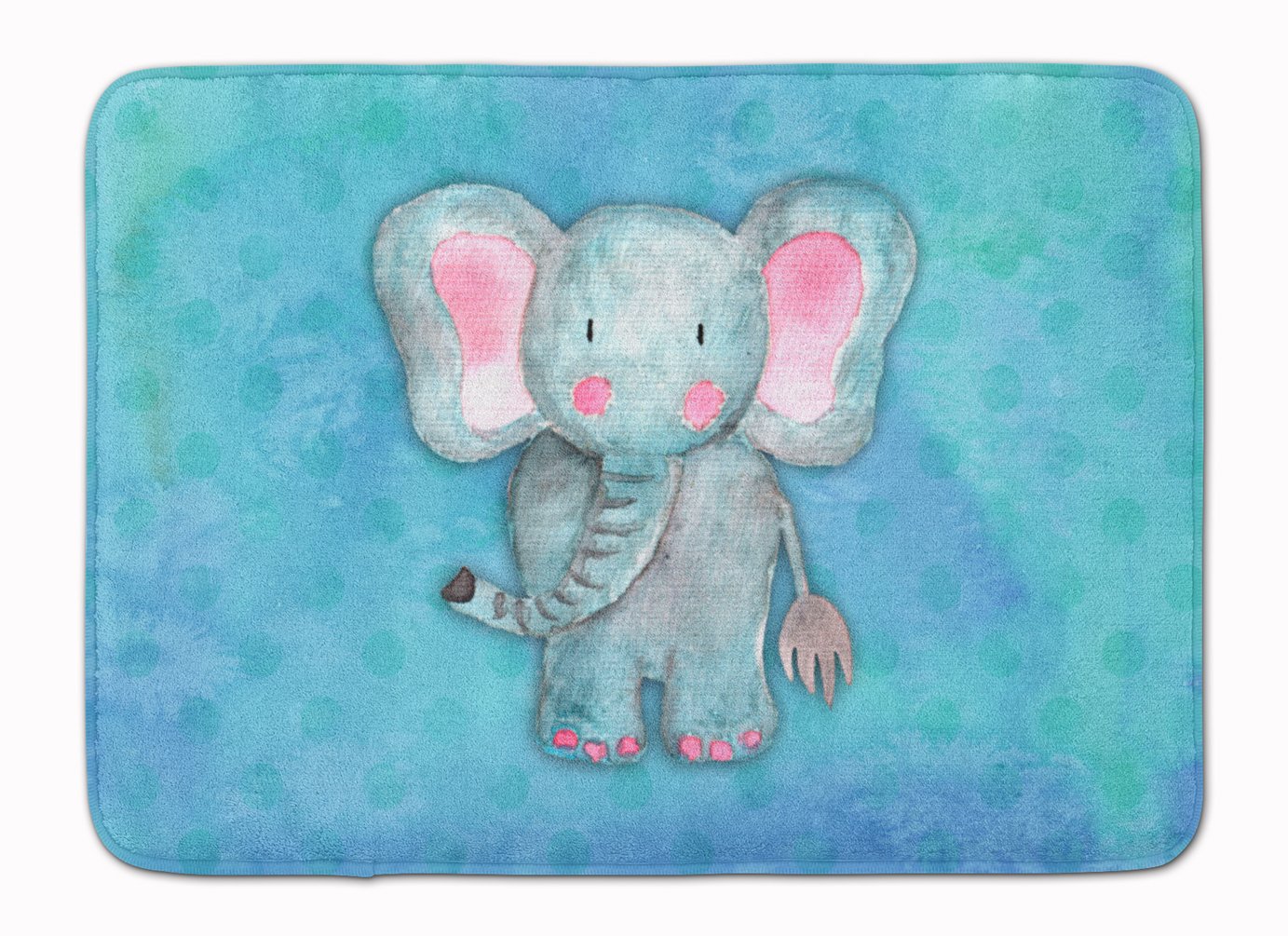 Tapis de sol éléphant aquarelle bleu multicolore 48,3 x 68,6 cm