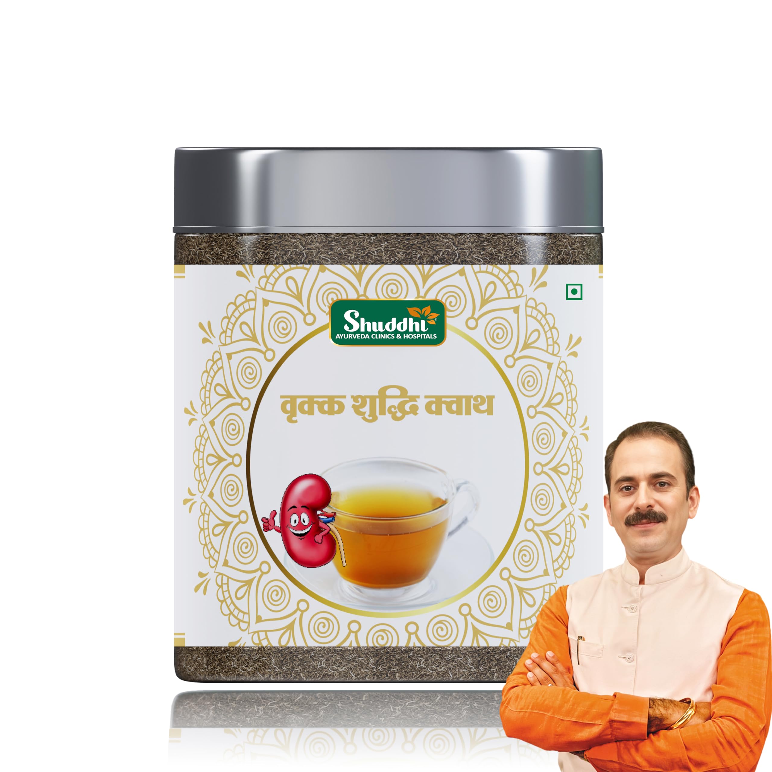 Shuddhi Ayurveda Vrikk Shuddhi Kwath | Natural Kidney Detox Tea | Contains Kasni, Makoy, Neem, & Gokhru | Herbal Tea For Digestive Health | Caffeine-Free | Safe & No Added Chemicals, 100gm