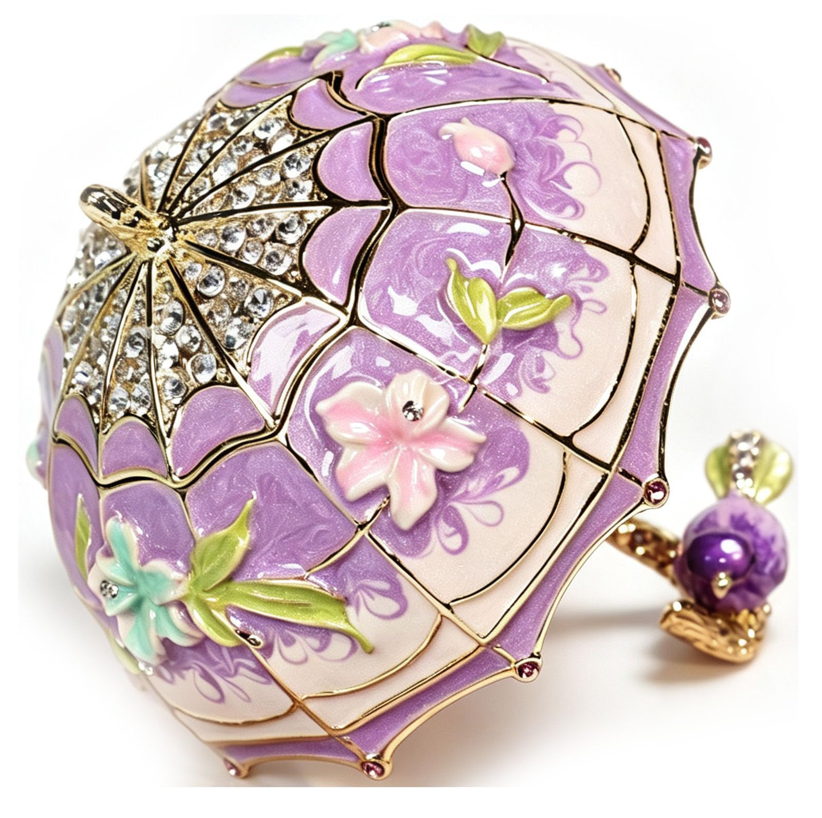 Emaliowane pudełko na biżuterię w kształcie parasola, marzycielski ornament