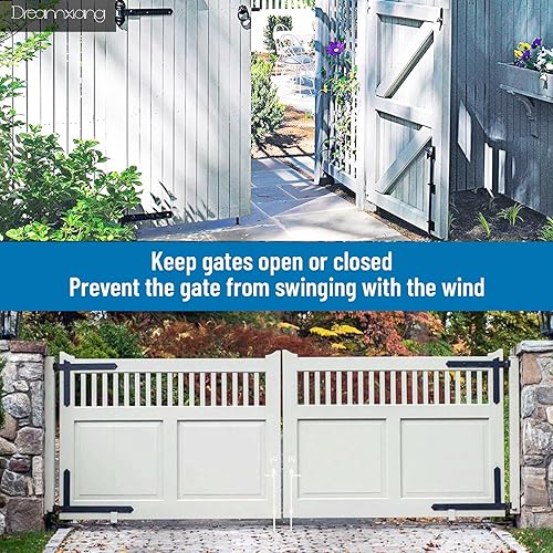 Miniatura 3 de Cerrojo de caña de alta resistencia de 18 pulgadas para cercas de madera, PVC, metal, puertas, puertas dobles, acero sólido blanco, paquete de 2