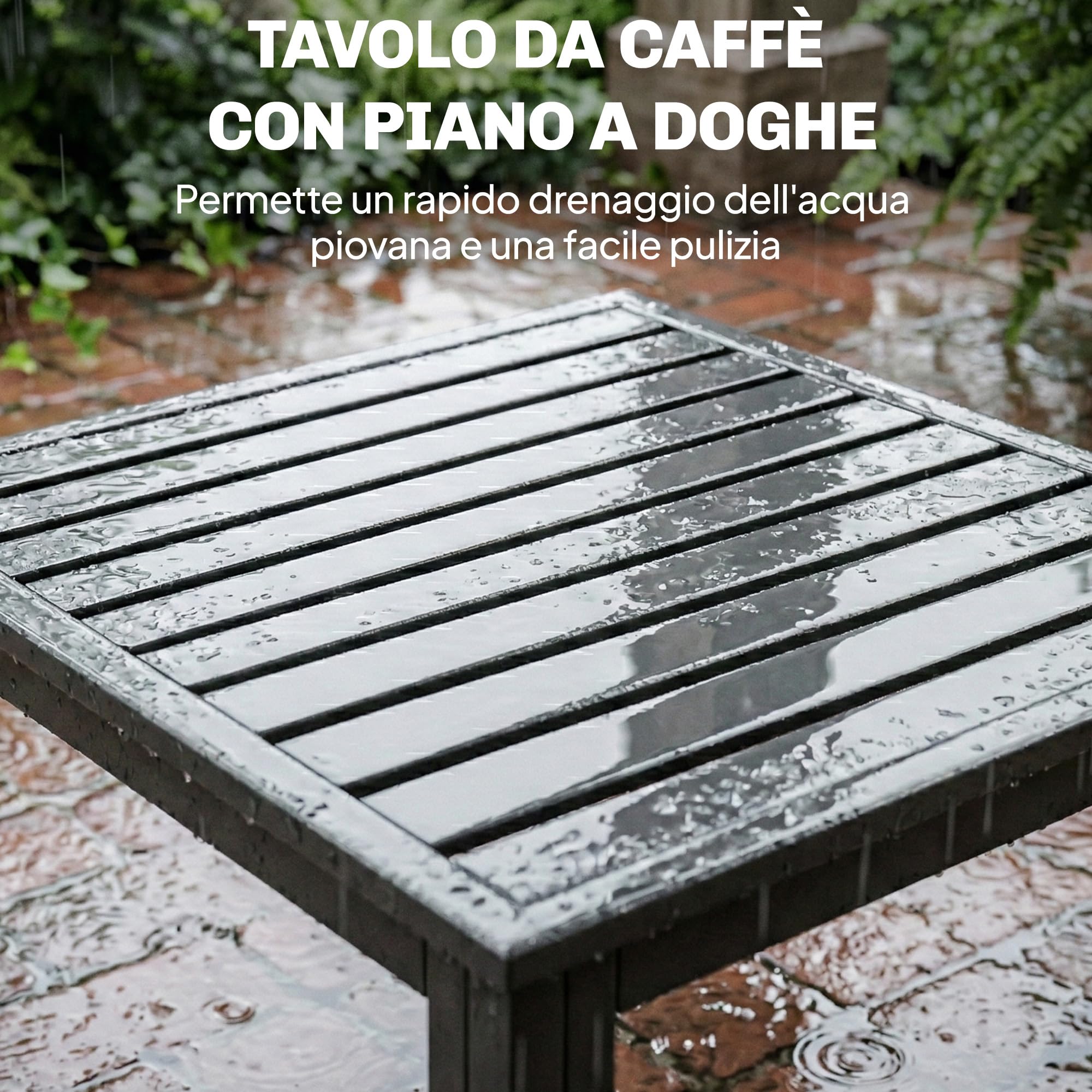 Outsunny Set Salotto da Giardino 3 Pezzi, Set di Mobili da Giardino con 2 Divani 2 Posti con Braccioli Regolabili, Tavolino a Doghe, Cuscini, Struttura in Metallo, Salottino da Esterno ad L, Grigio