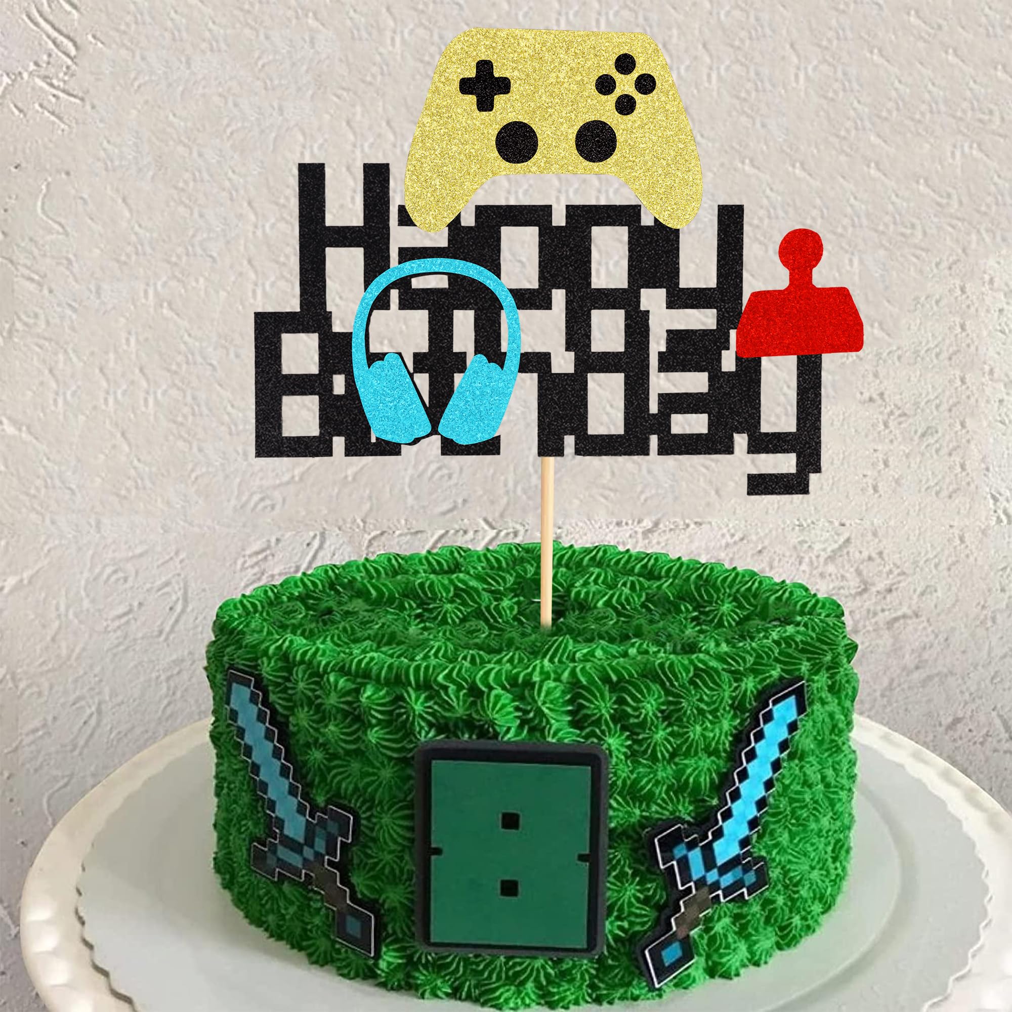 17 Pezzi Cake Topper Videogioco – Decorazione Torta Compleanno Con Controller 3D E Cupcake - 5