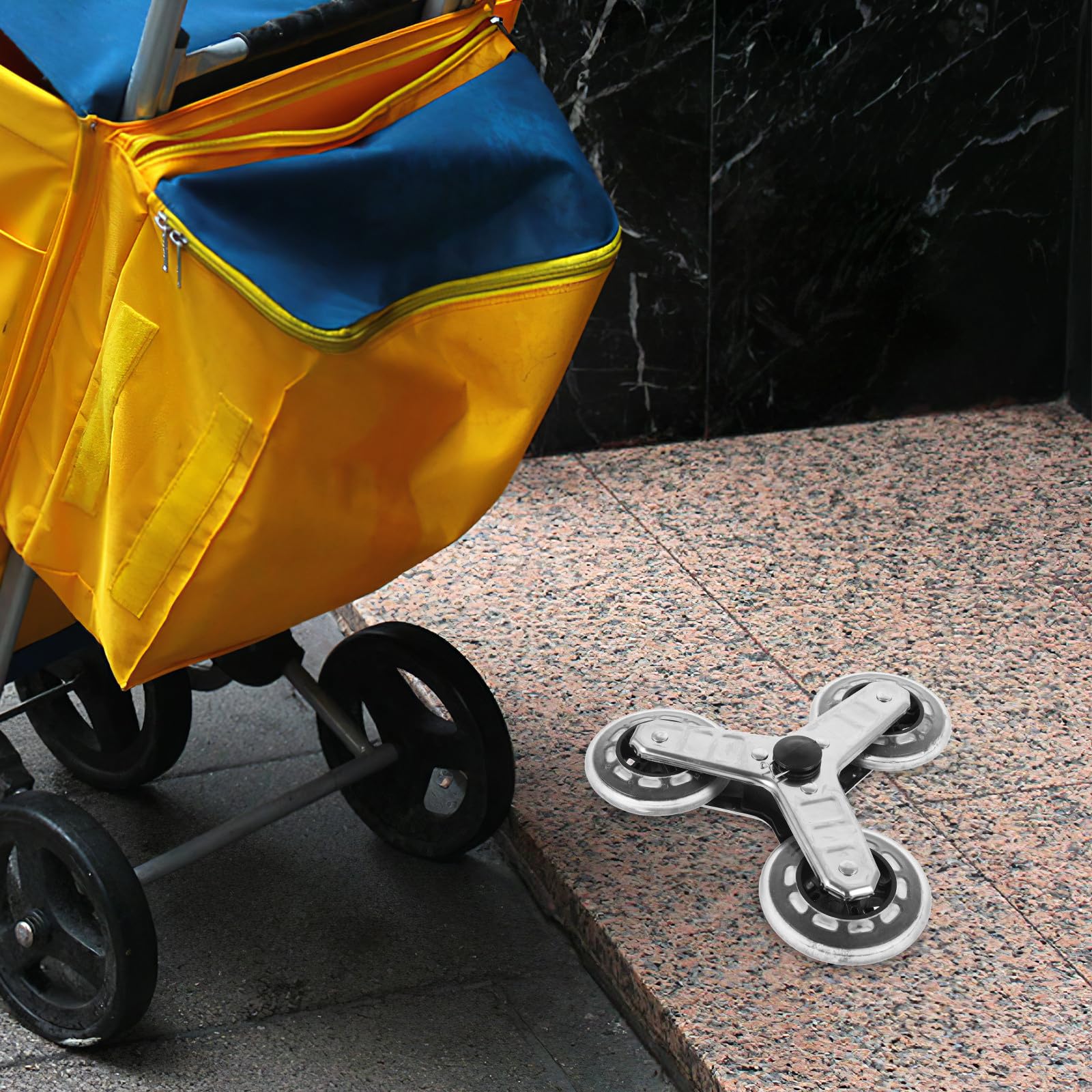 TOYANDONA Ruote Triangolari per Carrelli in Metallo Inossidabile 2 Pezzi Capacità Salita Scale e Movimento Regolare per Carrello per Acquisti e Giardino