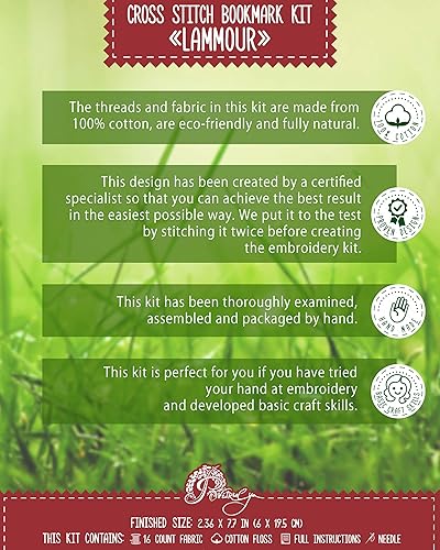 Miniatura 5 de Counted Cross Stitch Kit - DIY Kits for Adults or Kids - Funny Embroidery Bookmark - Easy to Use - Craft Collection - Llamour