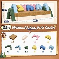 Vista 7 de CoziBB Sofá de Juego Modular para Niños de 22 Piezas, Sofá para Niños Pequeños con Espuma Convertible y Multifuncional para Inspirar la Creatividad