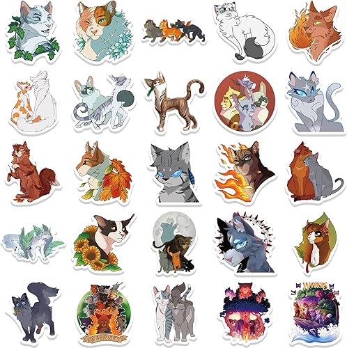 Miniatura 8 de Calcomanías de gatos negros, 50 unidades Kawaii divertidas calcomanías de juguete de gatos de Halloween para libros, grafiti, calcomanías de vinilo