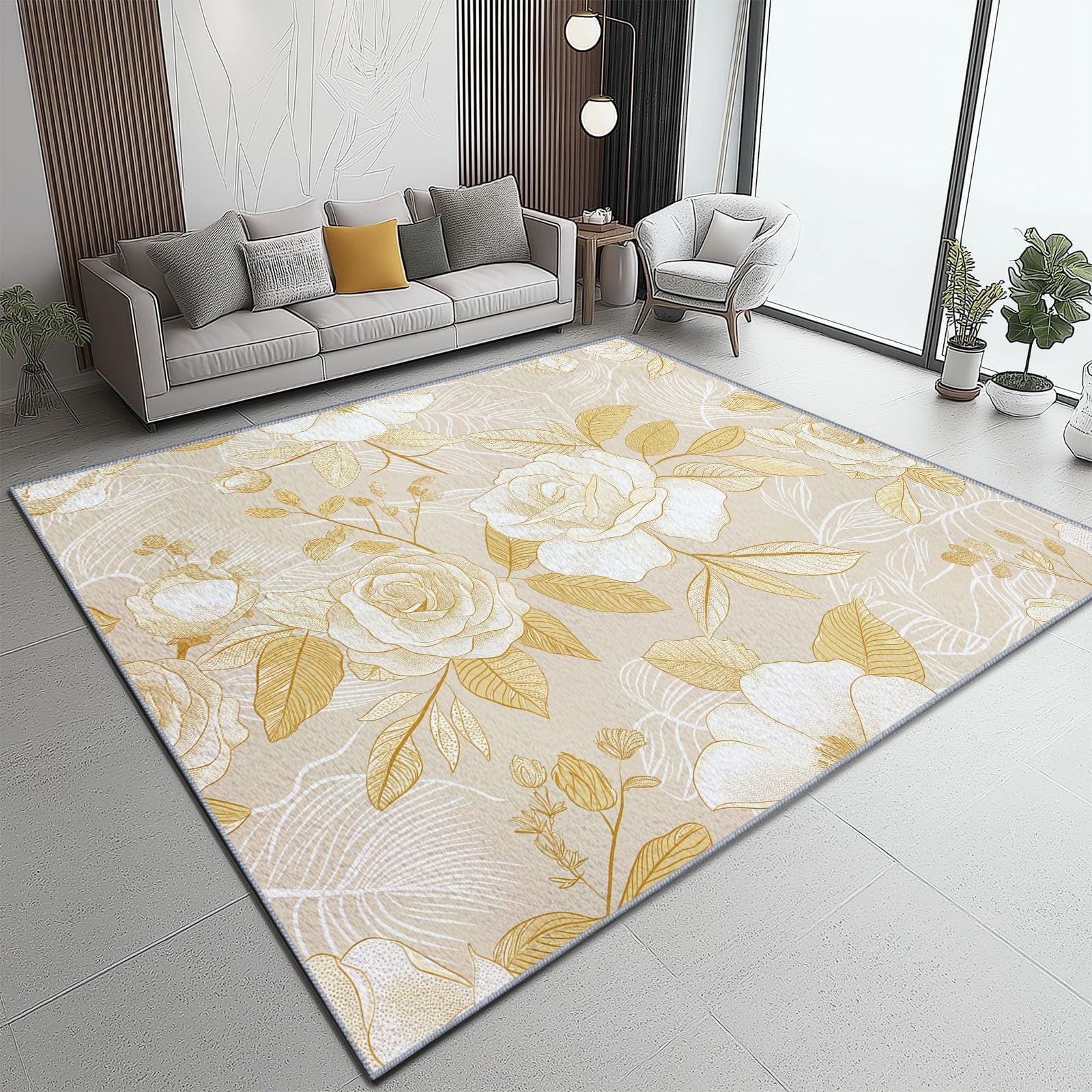 Tapis motif floral luxueux motif roses fin et doux haut de gamme