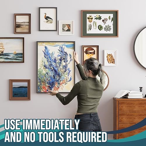 Miniatura 3 de TAILI 4 ganchos adhesivos para colgar cuadros sin clavos, para baño, cocina, hogar, puerta, armario, incluye 2 tiras adicionales