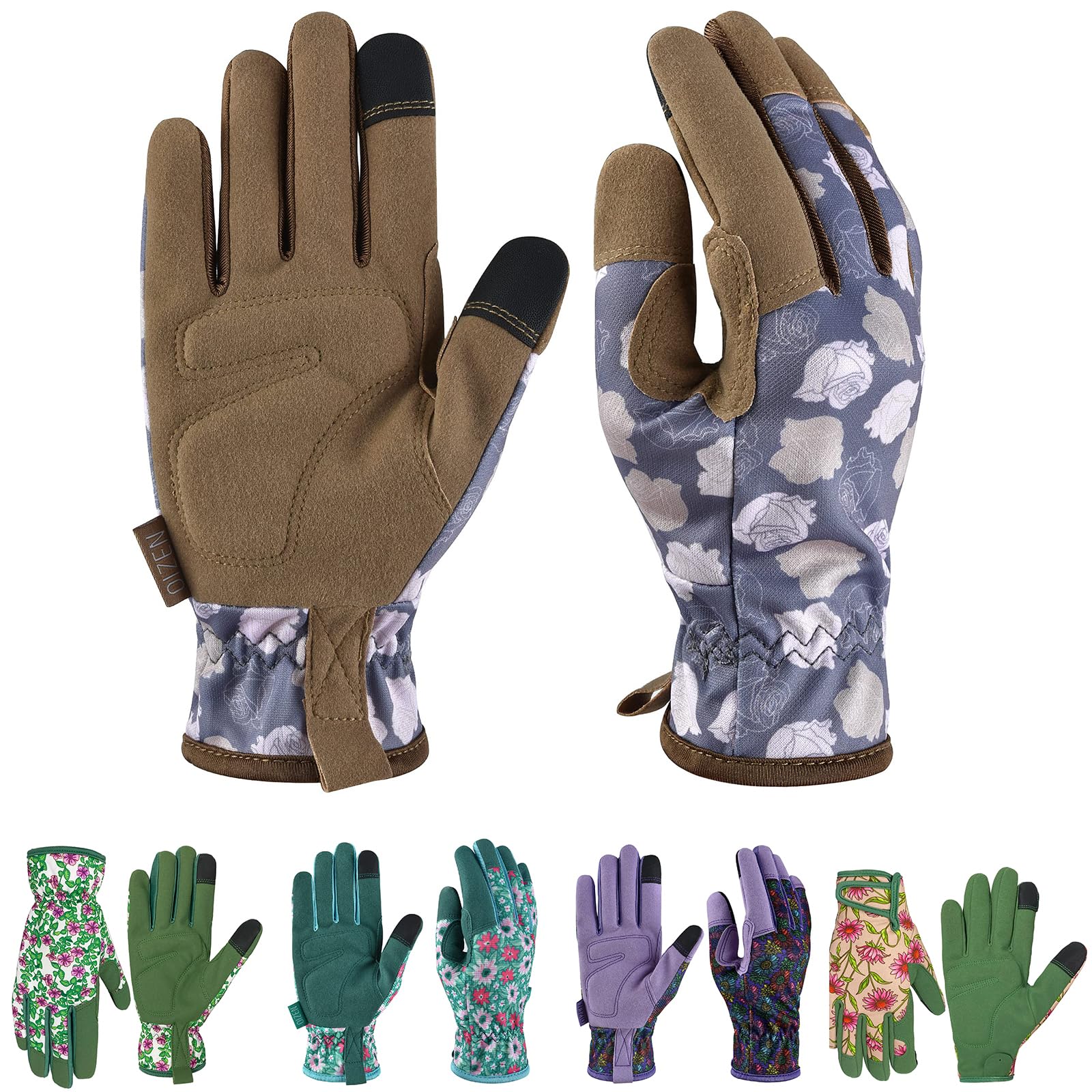 OIZEN Gardening Gloves for Women and Men Garden Gloves with Touch Screen, Thorn Proof Puncture Resistant Working Gloves
