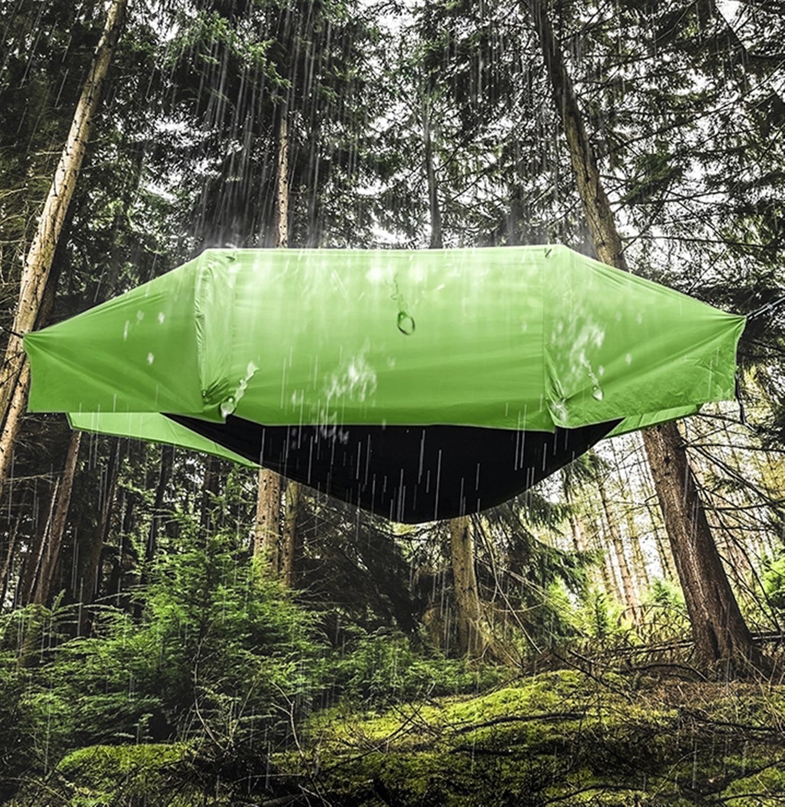 Hamak Ultralekki, Hammock Hamaki O Wymiarach 270 X 140 Cm Z Namiotem Moskitierą I Plandeką Przeciwdeszczową, Przenośny Pojedynczy Podwójny Nylonowy Spadochron na Kemping, na Zewnątrz