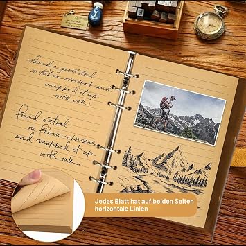 160 Sheets 320 Pages A5 Refill Paper Lined Ring Binder Inserts A5