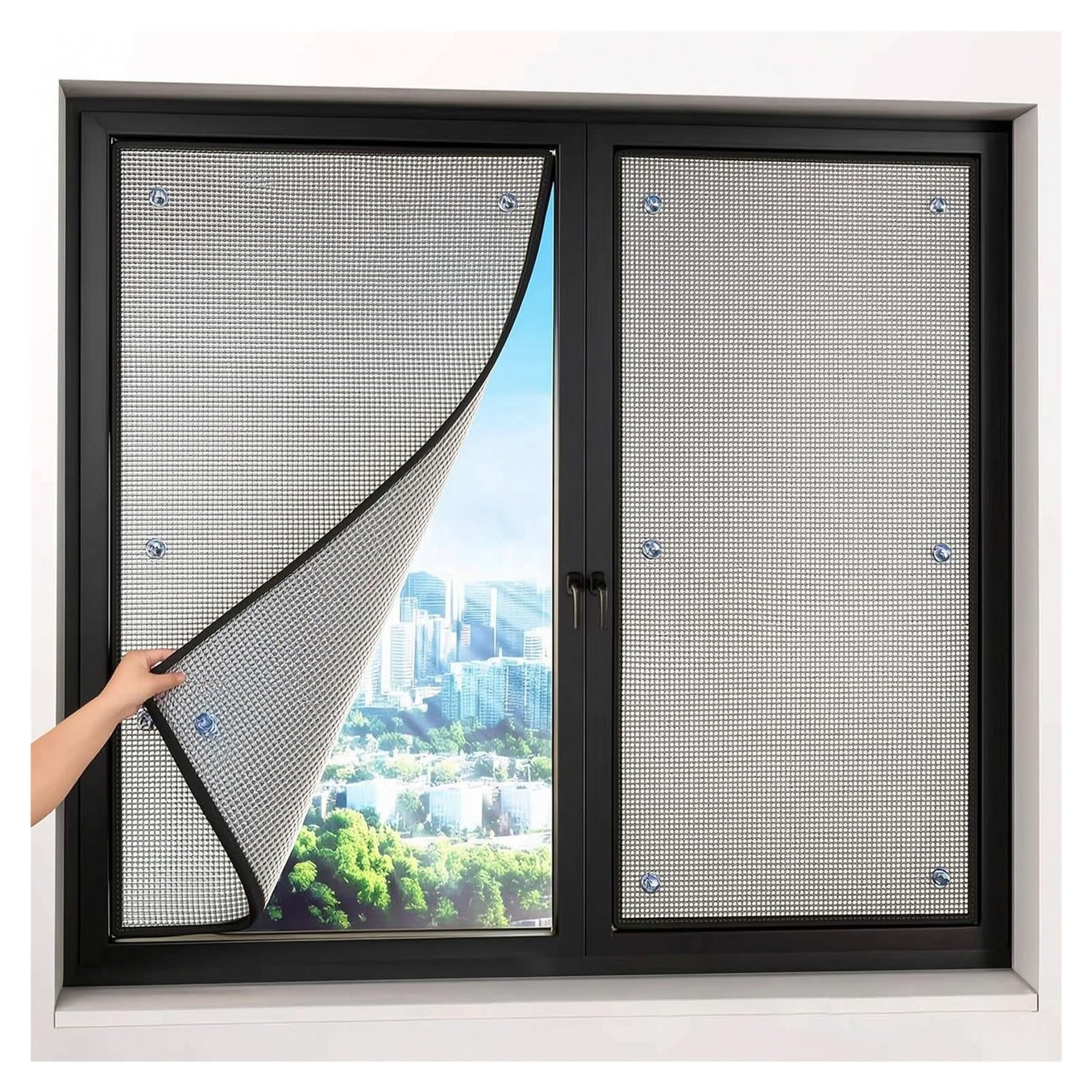Heat Reflective Window Film with Suction Cups, Aluminium Foil Insulation Cover, Anti UV Portable Sun Blocker Blackout Tint for RV Living Room Bedroom, W30-160cm(130x170cm)